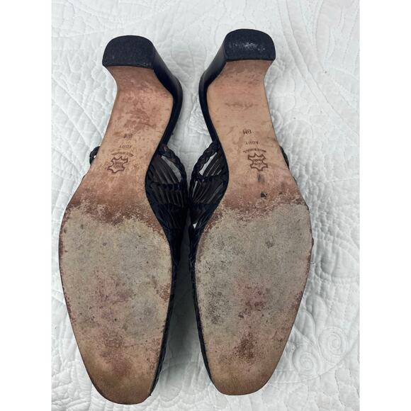 Brighton Women's Size 8M Black/Brown Abby Mules Leather Slip On Sandals - Picture 4 of 9